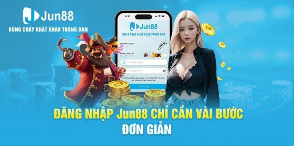 Thao tác đăng nhập Jun88 siêu đơn giản